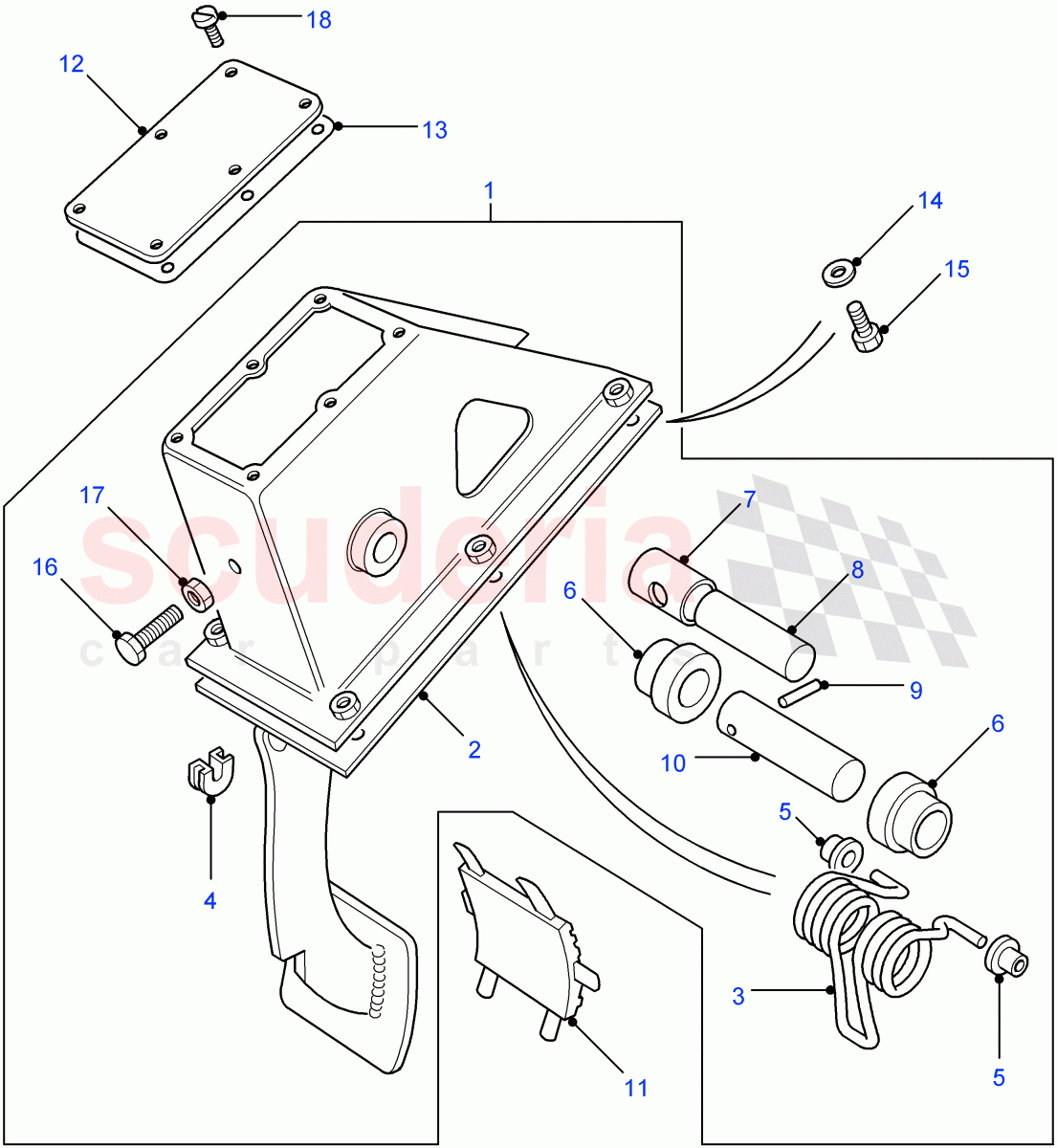 Clutch Pedal((V)FROM7A000001) of Land Rover Land Rover Defender (2007-2016)