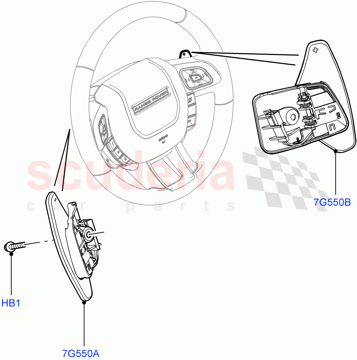 Gear Change-Automatic Transmission(Steering Wheel)(9 Speed Auto AWD,Halewood (UK))((V)FROMEH000001) of Land Rover Land Rover Discovery Sport (2015+) [2.2 Single Turbo Diesel]