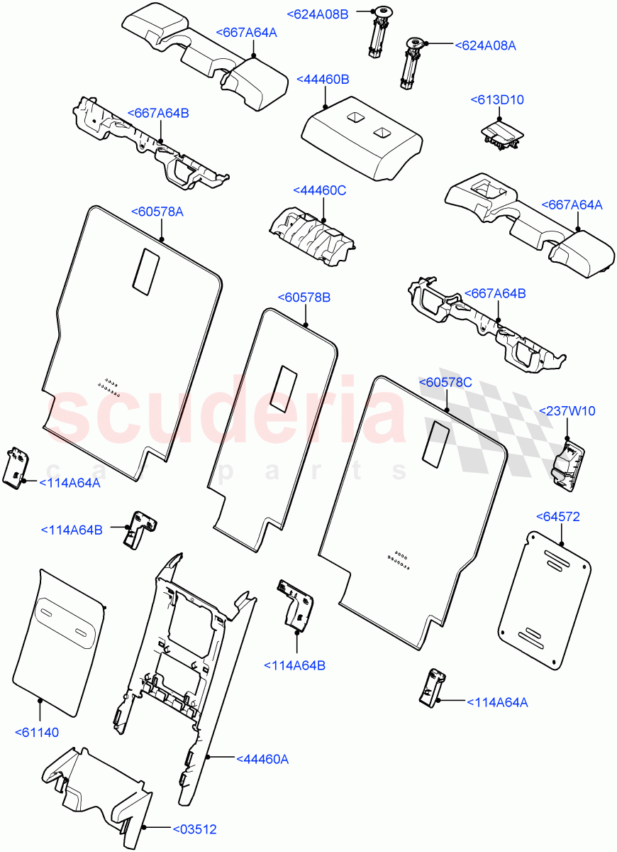 Rear Seat Back(60/40 Load Through With Slide,With 60/40 Power Fold Thru Rr Seat) of Land Rover Land Rover Range Rover (2022+) [4.4 V8 Turbo Petrol NC10]