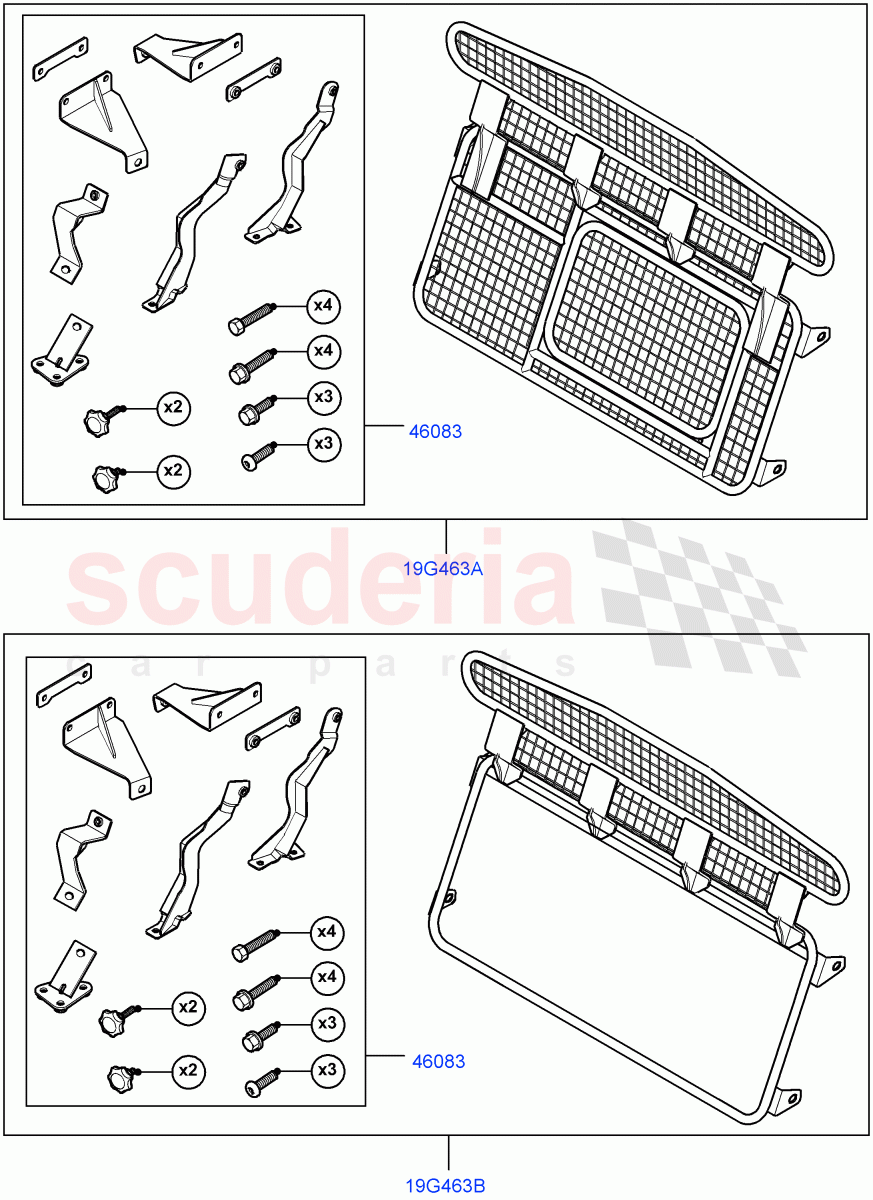 Cargo Barrier(Accessory)(Halewood (UK),Itatiaia (Brazil)) of Land Rover Land Rover Range Rover Evoque (2012-2018) [2.0 Turbo Petrol GTDI]