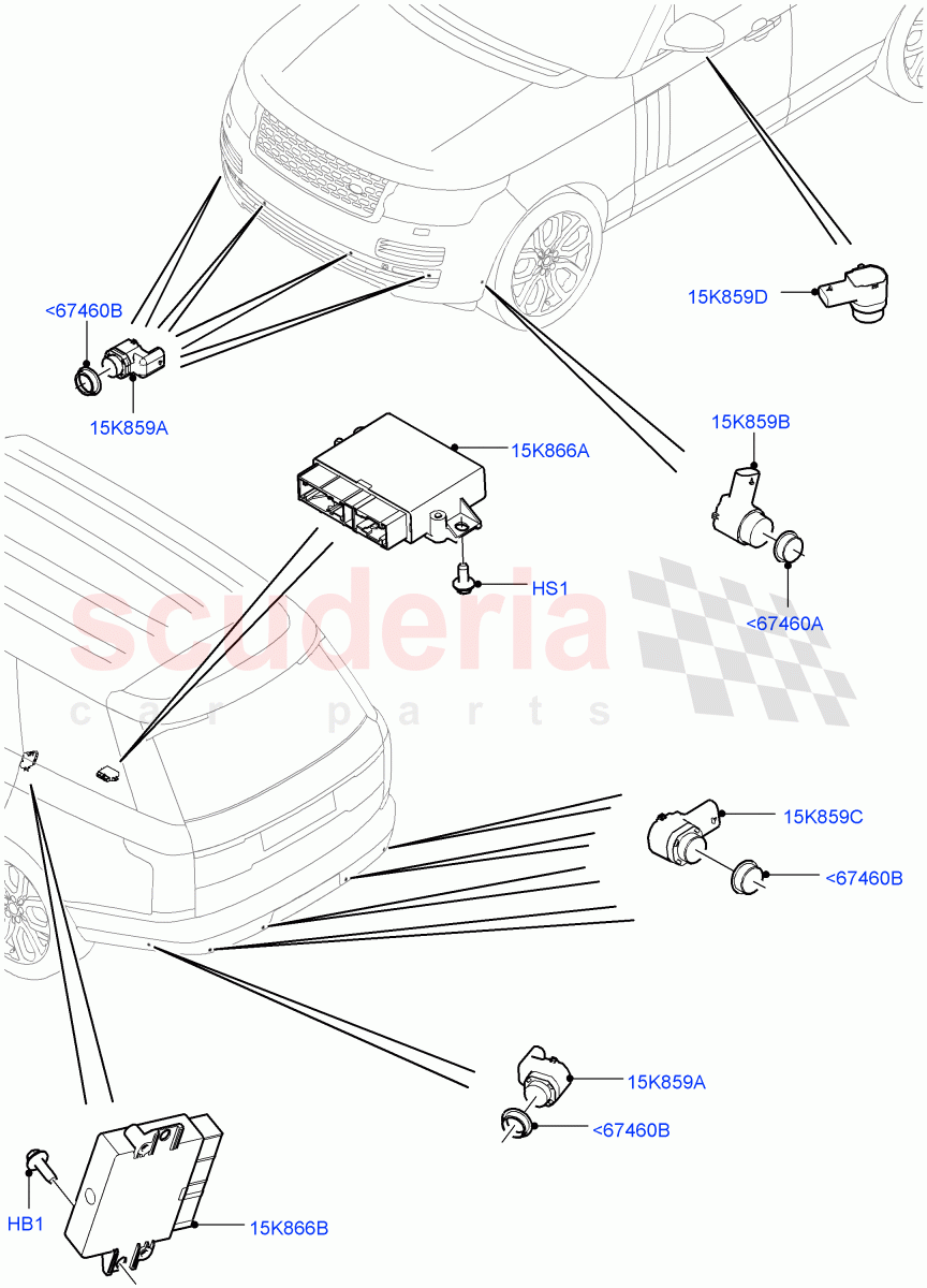 Parking Distance Control((V)TOHA999999) of Land Rover Land Rover Range Rover (2012-2021) [5.0 OHC SGDI NA V8 Petrol]