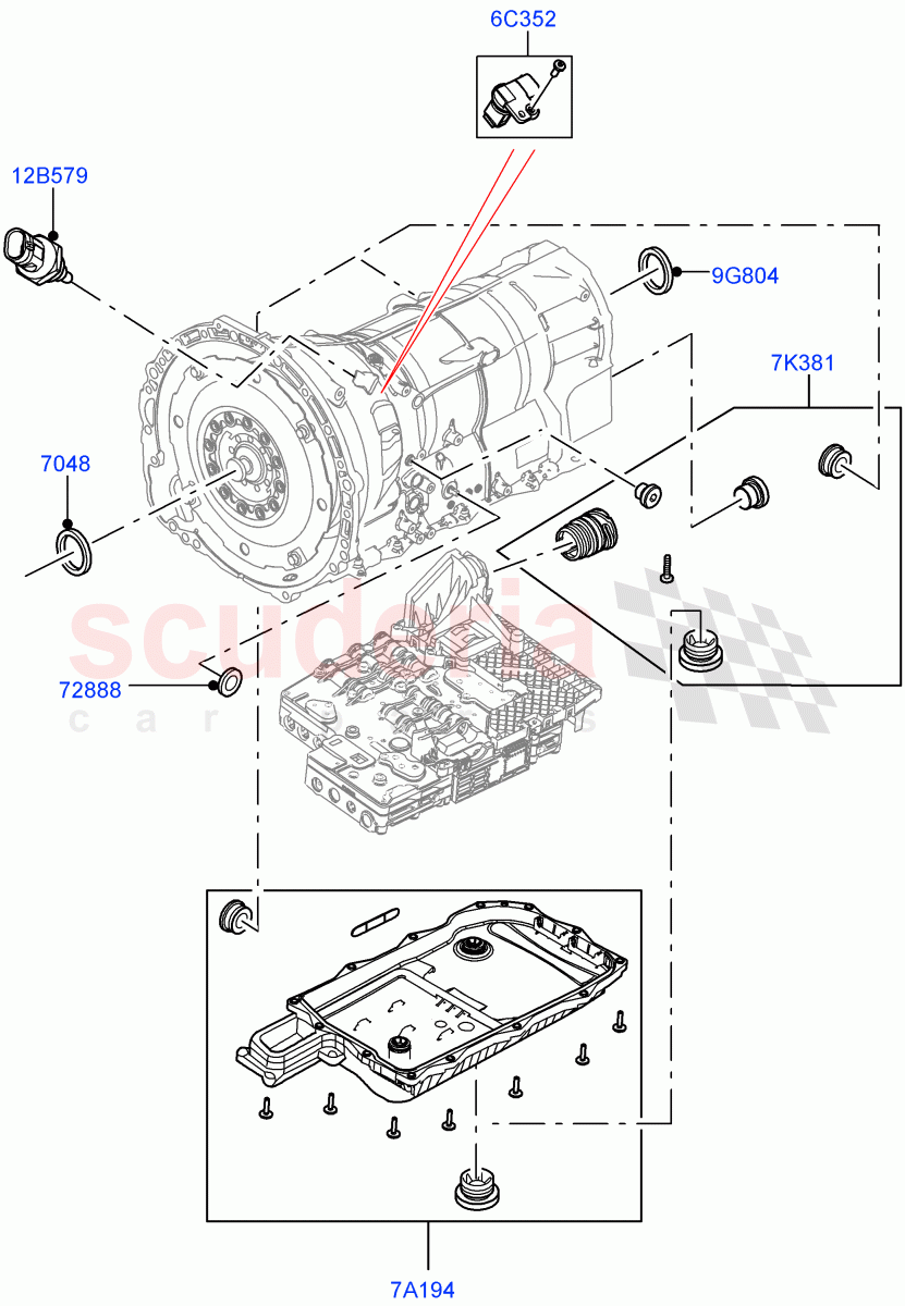 Transmission External Components (8HP Gen3 Hybrid Trans) ((V) FROMJA000001) of Land Rover Land Rover Range Rover Sport (2014+) [2.0 Turbo Petrol AJ200P]