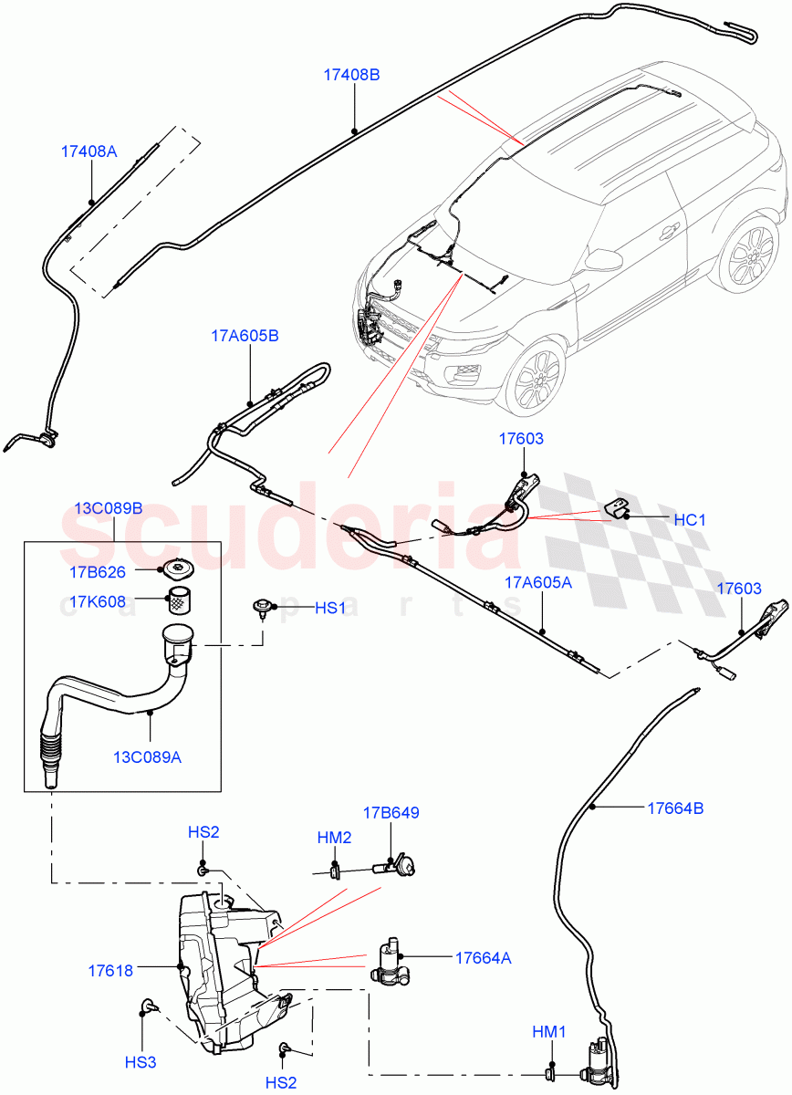 Windscreen Washer (Halewood (UK)) of Land Rover Land Rover Range Rover Evoque (2012-2018) [2.0 Turbo Petrol GTDI]
