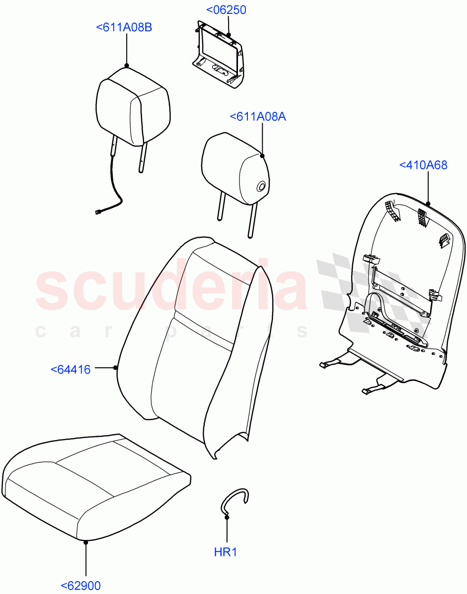 Front Seat Covers(Extended Windsor)((V)FROMKA000001) of Land Rover Land Rover Range Rover Velar (2017+) [3.0 I6 Turbo Petrol AJ20P6]