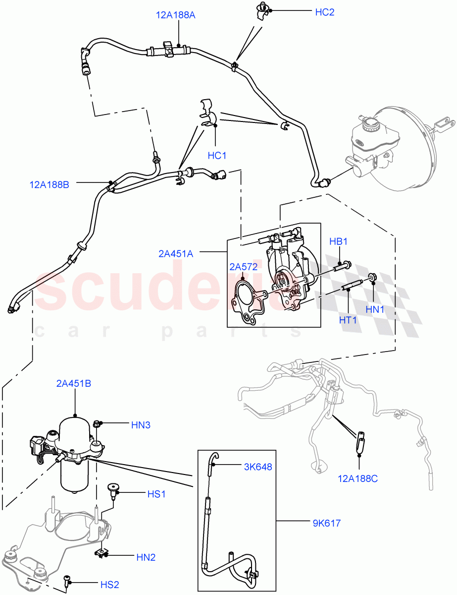 Vacuum Control And Air Injection (Vacuum Pump And Hoses) (3.0 V6 D Gen2 Mono Turbo, 8 Speed Auto Trans ZF 8HP70 HEV 4WD, LHD, 3.0 V6 D Gen2 Twin Turbo, 3.0 V6 Diesel Electric Hybrid Eng) ((V) FROMFA000001, (V) TOGA999999) of Land Rover Land Rover Range Rover (2012-2021) [3.0 Diesel 24V DOHC TC]