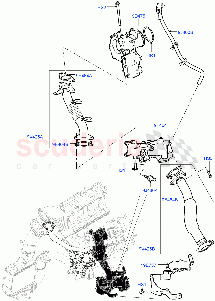 Exhaust Gas Recirculation(Low Pressure EGR)(2.0L I4 DSL MID DOHC AJ200,Itatiaia (Brazil))((V)FROMGT000001) of Land Rover Land Rover Range Rover Evoque (2012-2018) [2.0 Turbo Diesel]