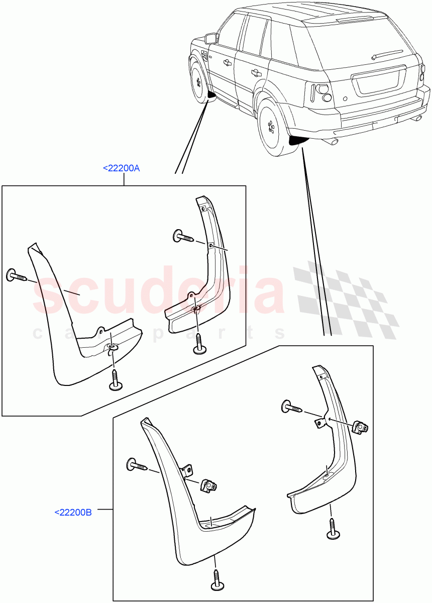 Mudflaps(Accessory) of Land Rover Land Rover Range Rover Sport (2005-2009) [2.7 Diesel V6]