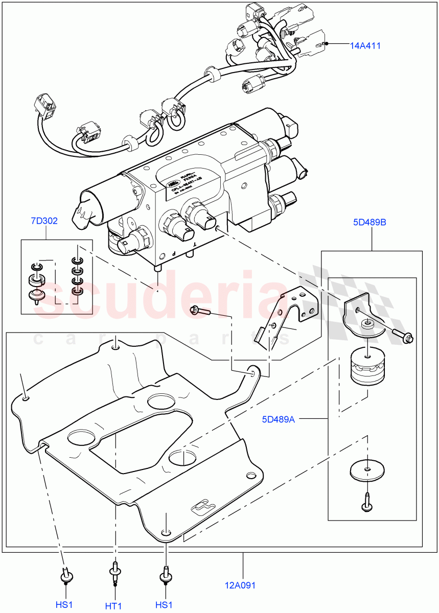 Active Anti-Roll Bar System(Valve Block)(3.0L AJ20D6 Diesel High,Electronic Air Suspension With ACE,5.0L P AJ133 DOHC CDA S/C Enhanced,5.0 Petrol AJ133 DOHC CDA,5.0L OHC SGDI SC V8 Petrol - AJ133,4.4L DOHC DITC V8 Diesel)((V)FROMKA000001) of Land Rover Land Rover Range Rover (2012-2021) [3.0 I6 Turbo Diesel AJ20D6]