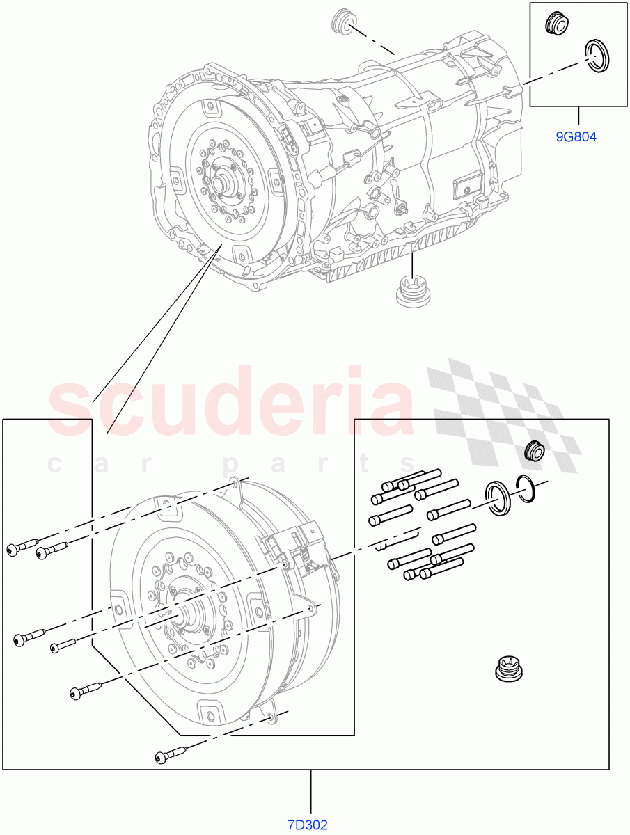 Hybrid Drive Modules(Sealing Elements)(3.0 V6 D Gen2 Twin Turbo,8 Speed Auto Trans ZF 8HP70 HEV 4WD,3.0 V6 Diesel Electric Hybrid Eng,3.0 V6 D Gen2 Mono Turbo)((V)FROMFA000001) of Land Rover Land Rover Range Rover (2012-2021) [3.0 DOHC GDI SC V6 Petrol]