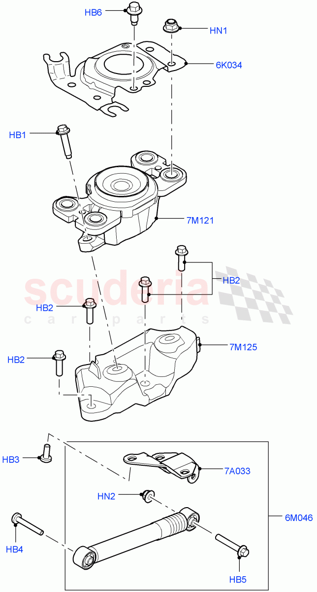 Transmission Mounting (2.0L 16V TIVCT T/C 240PS Petrol, Changsu (China)) ((V) FROMEG000001) of Land Rover Land Rover Range Rover Evoque (2012-2018) [2.0 Turbo Petrol AJ200P]