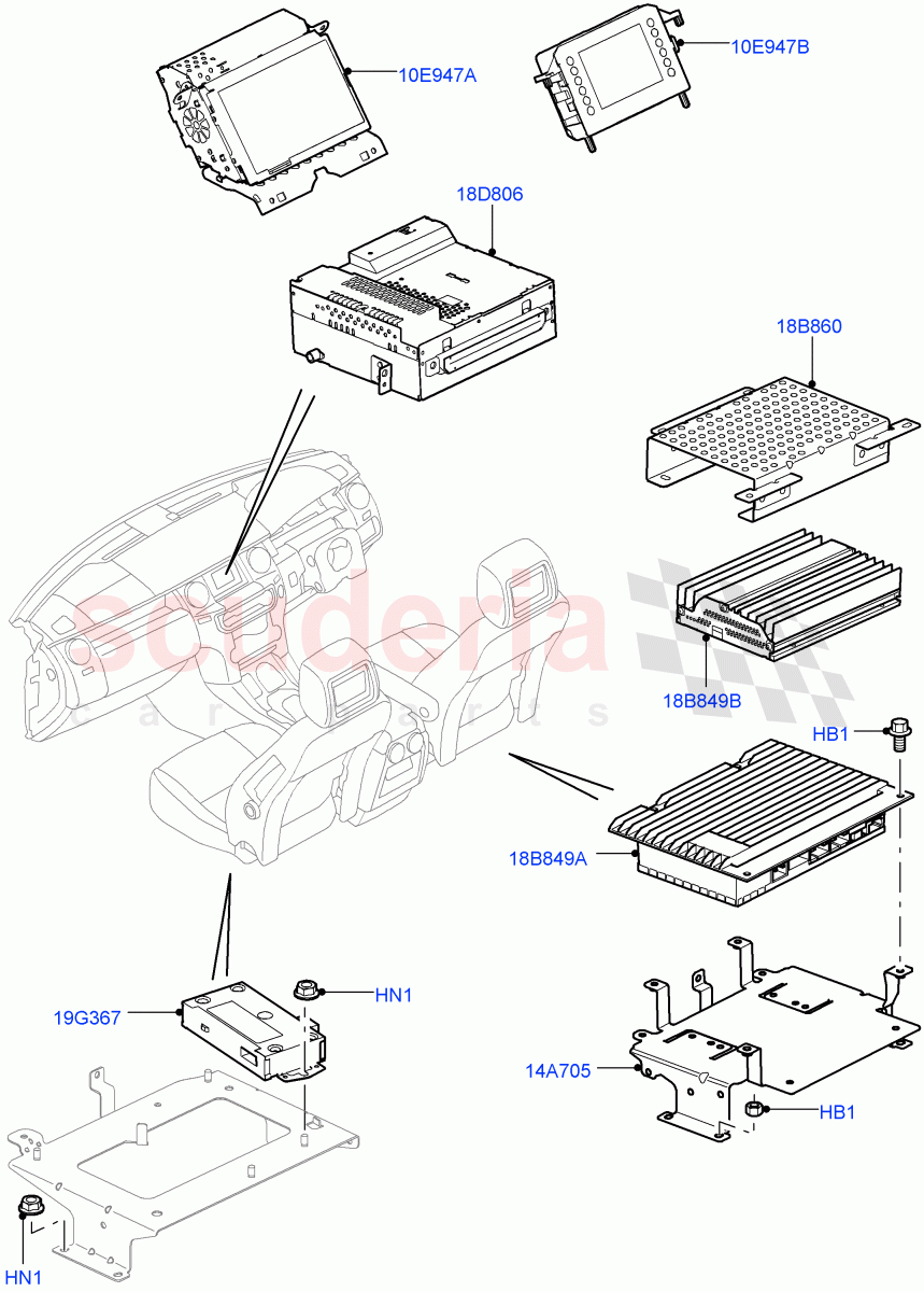 Family Entertainment System (Front Seats) ((V) FROMAA000001, (V) TOBA999999) of Land Rover Land Rover Discovery 4 (2010-2016) [3.0 DOHC GDI SC V6 Petrol]