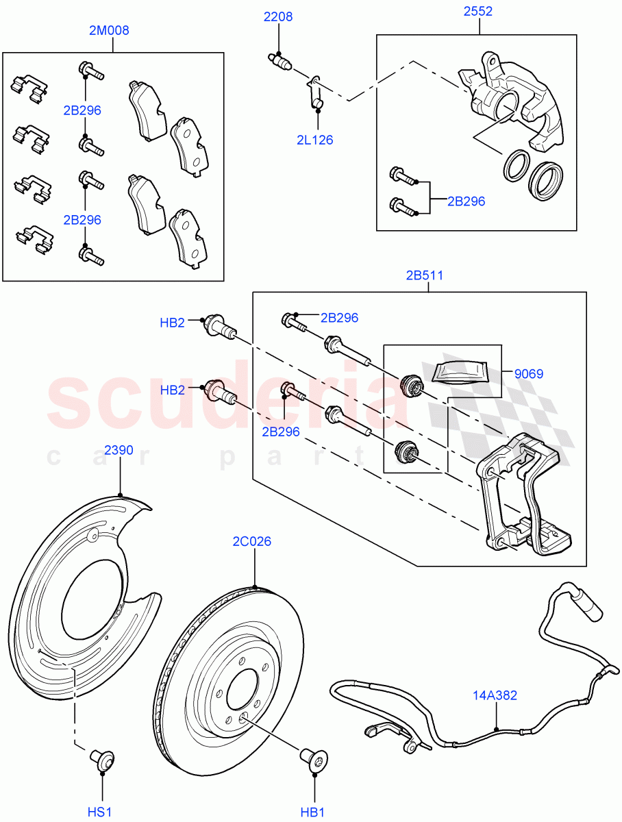 Rear Brake Discs And Calipers of Land Rover Land Rover Range Rover Sport (2014+) [2.0 Turbo Diesel]