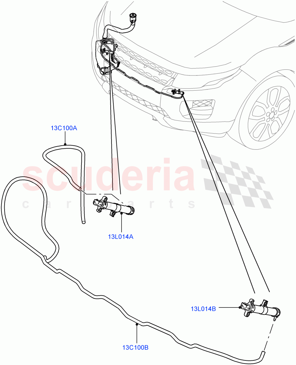 Headlamp Washer(Halewood (UK),With Headlamp Power Wash) of Land Rover Land Rover Range Rover Evoque (2012-2018) [2.0 Turbo Diesel]