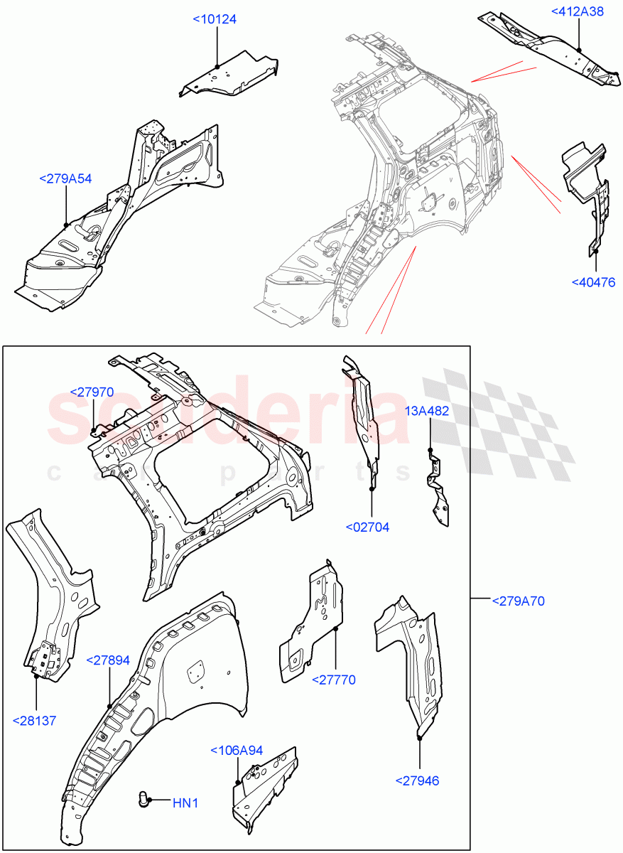 Side Panels - Inner(Middle - Rear, Inner - Rear) of Land Rover Land Rover Range Rover (2012-2021) [5.0 OHC SGDI SC V8 Petrol]