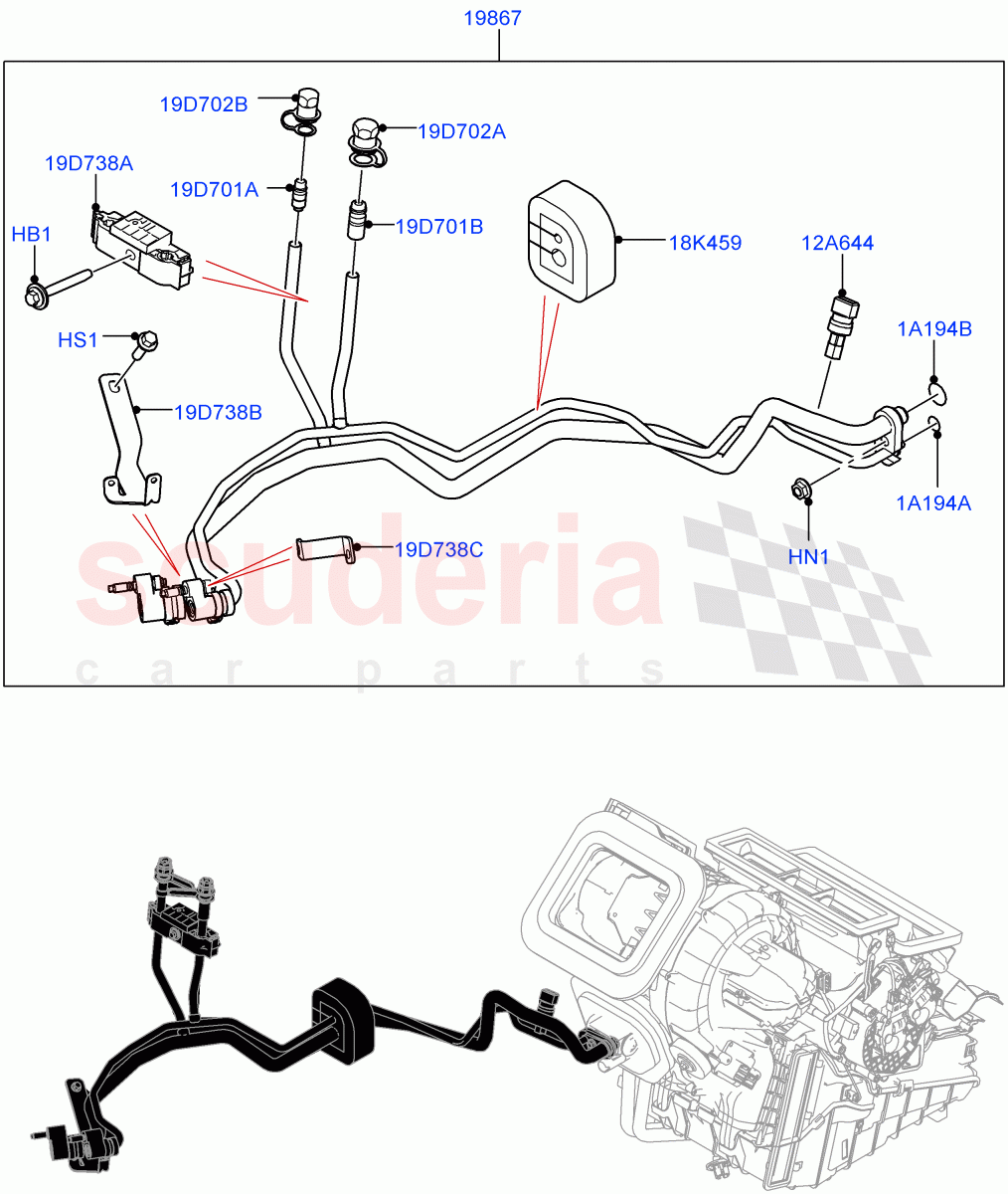 Air Conditioning System (Halewood (UK), Less Chiller Unit, Air Conditioning Refrigerant-R134A, Less Electric Engine Battery, Electric Engine Battery-MHEV) ((V) FROMMH000001) of Land Rover Land Rover Discovery Sport (2015+) [2.0 Turbo Petrol GTDI]