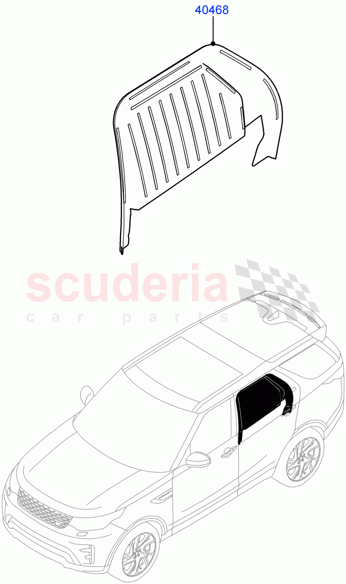 Rear Door Glass And Window Controls(Commercial, Solihull Plant Build)(Version - Commercial,With 2 Seat Configuration)((V)FROMJA000001) of Land Rover Land Rover Discovery 5 (2017+) [3.0 I6 Turbo Diesel AJ20D6]