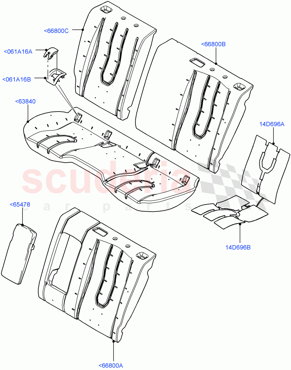 Rear Seat Pads/Valances & Heating(Halewood (UK),With 60/40 Split - Folding Rr Seat,2nd Row Seat 60/40 (3 P) - Folding) of Land Rover Land Rover Range Rover Evoque (2012-2018) [2.0 Turbo Petrol AJ200P]