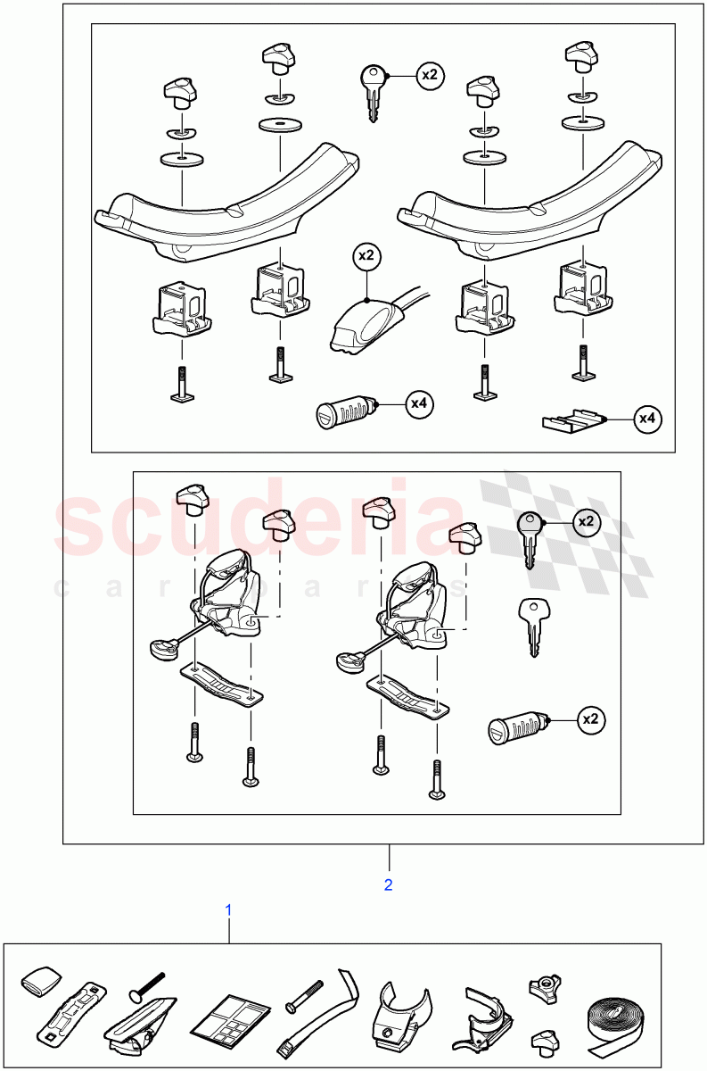 External Carrying Equipment-Top ((V) FROM7A000001) of Land Rover Land Rover Defender (2007-2016)