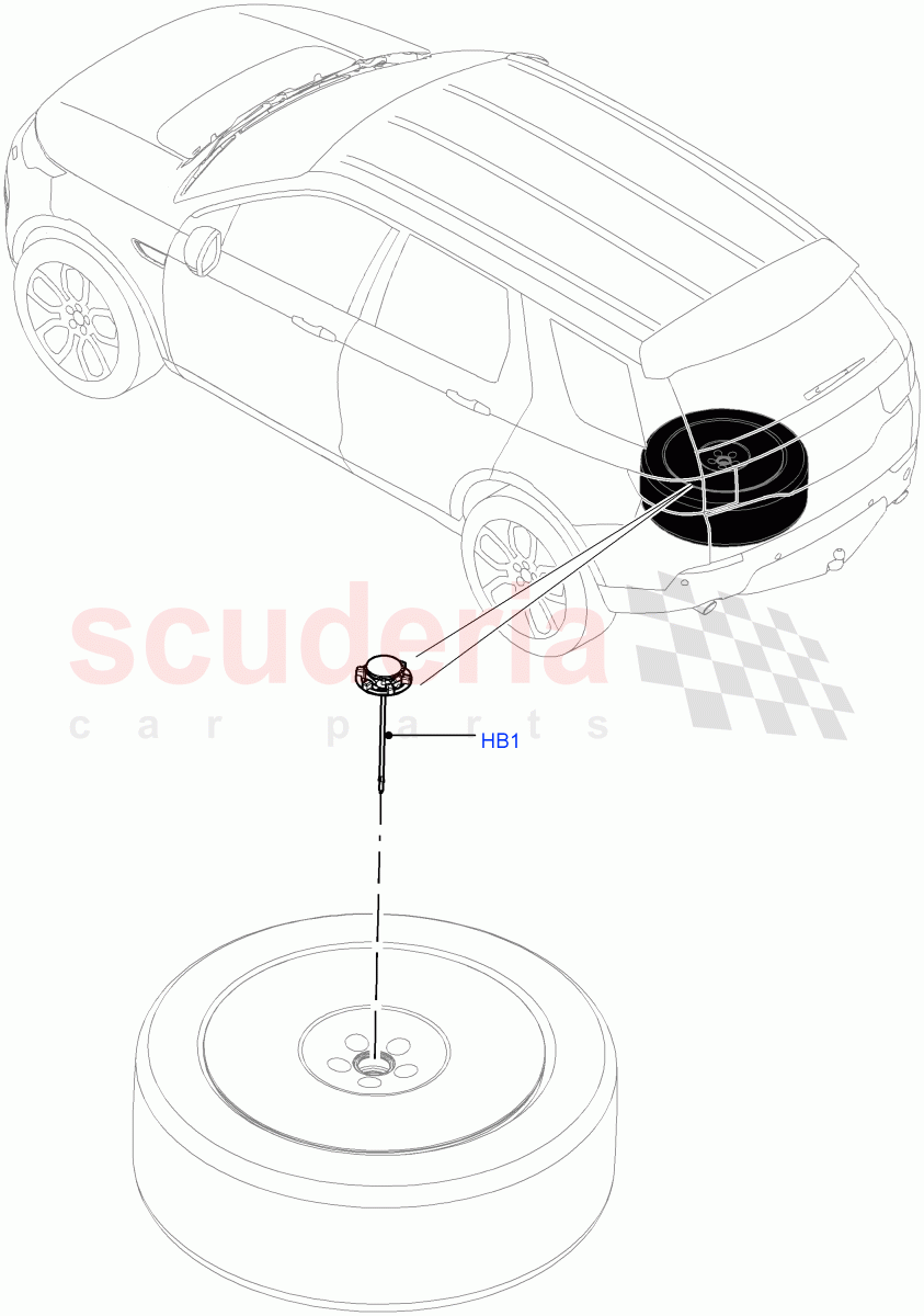 Spare Wheel Carrier(Changsu (China),Less 3rd Row Rear Seat,With 5 Seat Configuration)((V)FROMFG000001) of Land Rover Land Rover Discovery Sport (2015+) [2.0 Turbo Petrol GTDI]