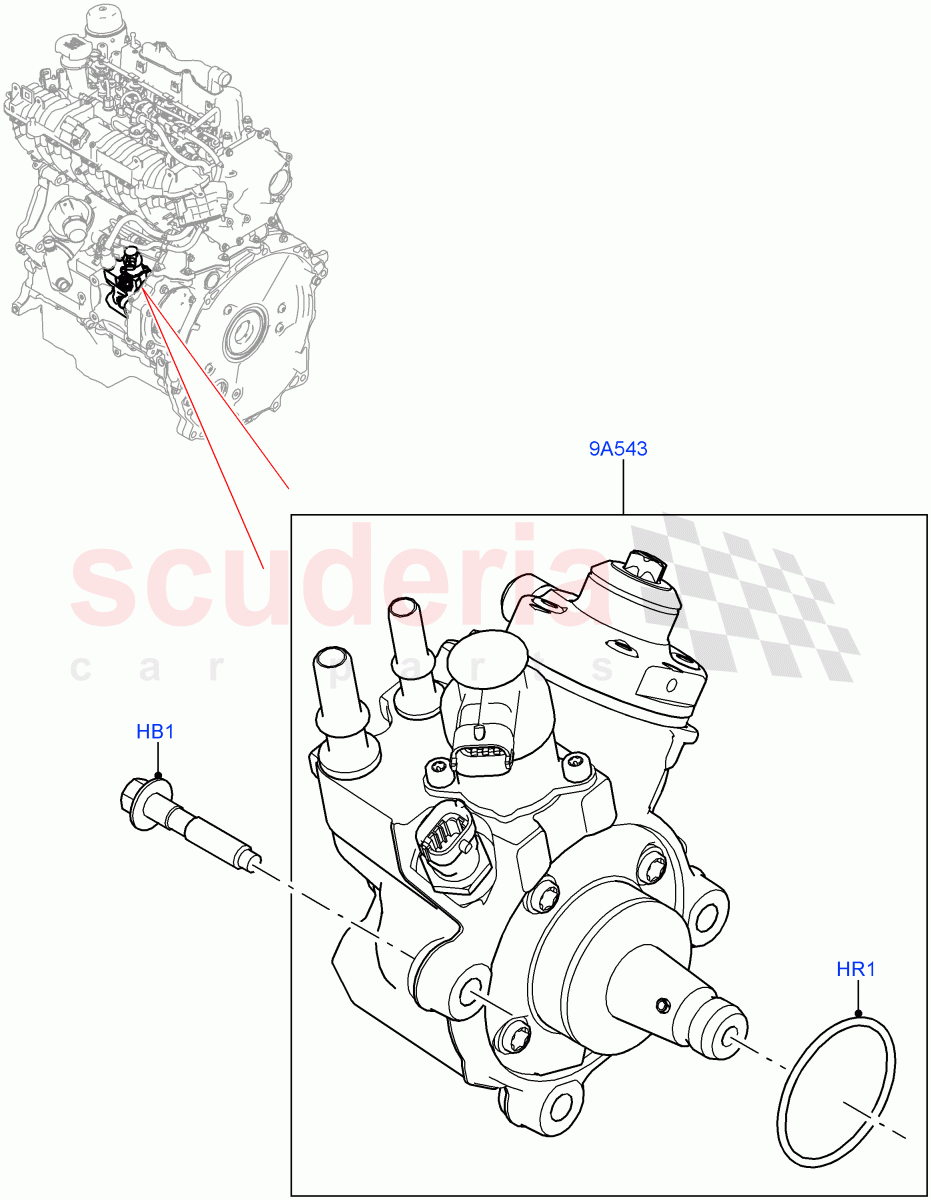 Fuel Injection Pump - Diesel (Nitra Plant Build) (2.0L I4 DSL MID DOHC AJ200, 2.0L I4 DSL HIGH DOHC AJ200) ((V) FROMK2000001) of Land Rover Land Rover Defender (2020+) [2.0 Turbo Diesel]