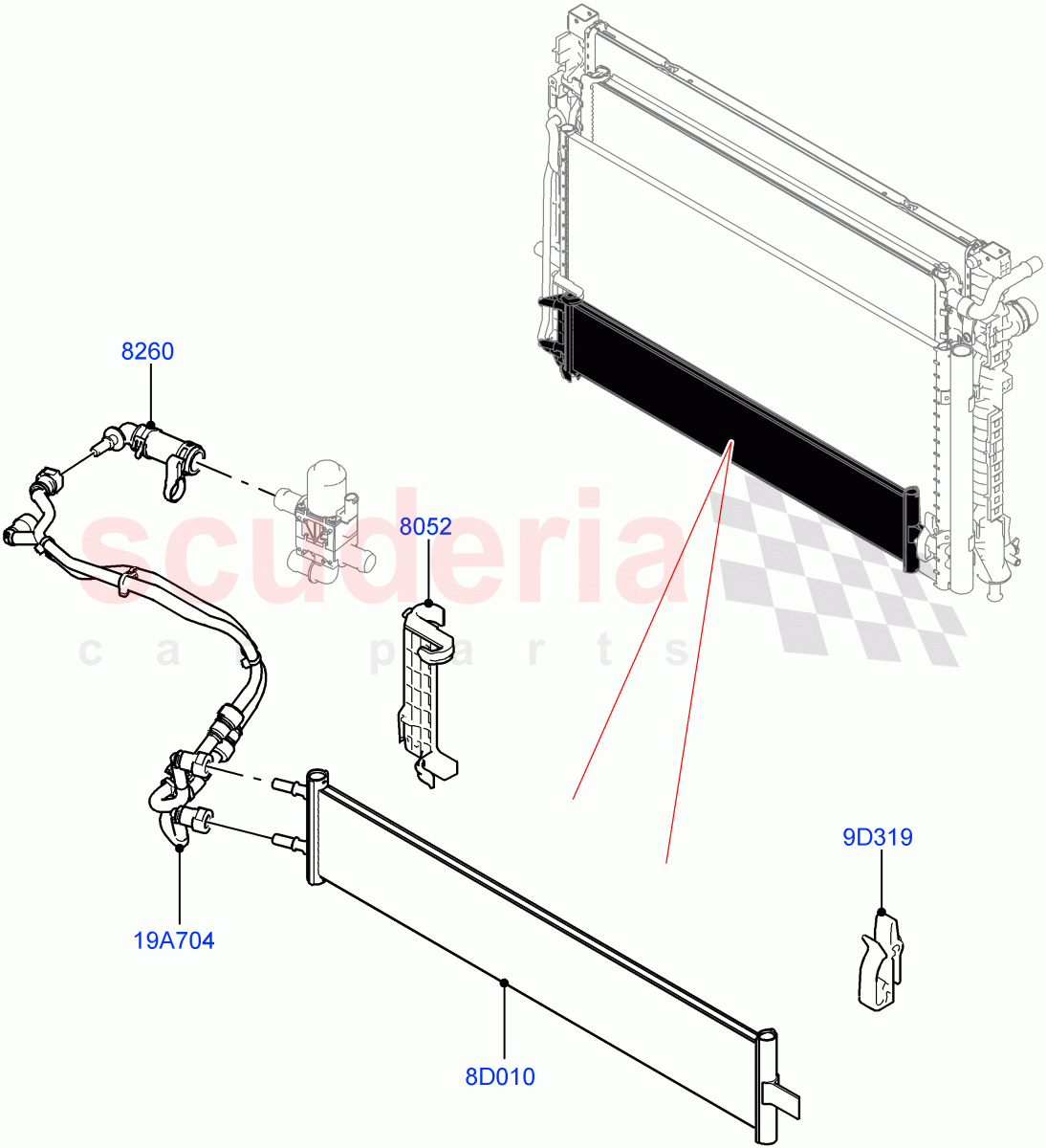 Cooling System - Traction battery (1.5L AJ20P3 Petrol High PHEV, Changsu (China)) ((V) FROMKG446857) of Land Rover Land Rover Discovery Sport (2015+) [1.5 I3 Turbo Petrol AJ20P3]