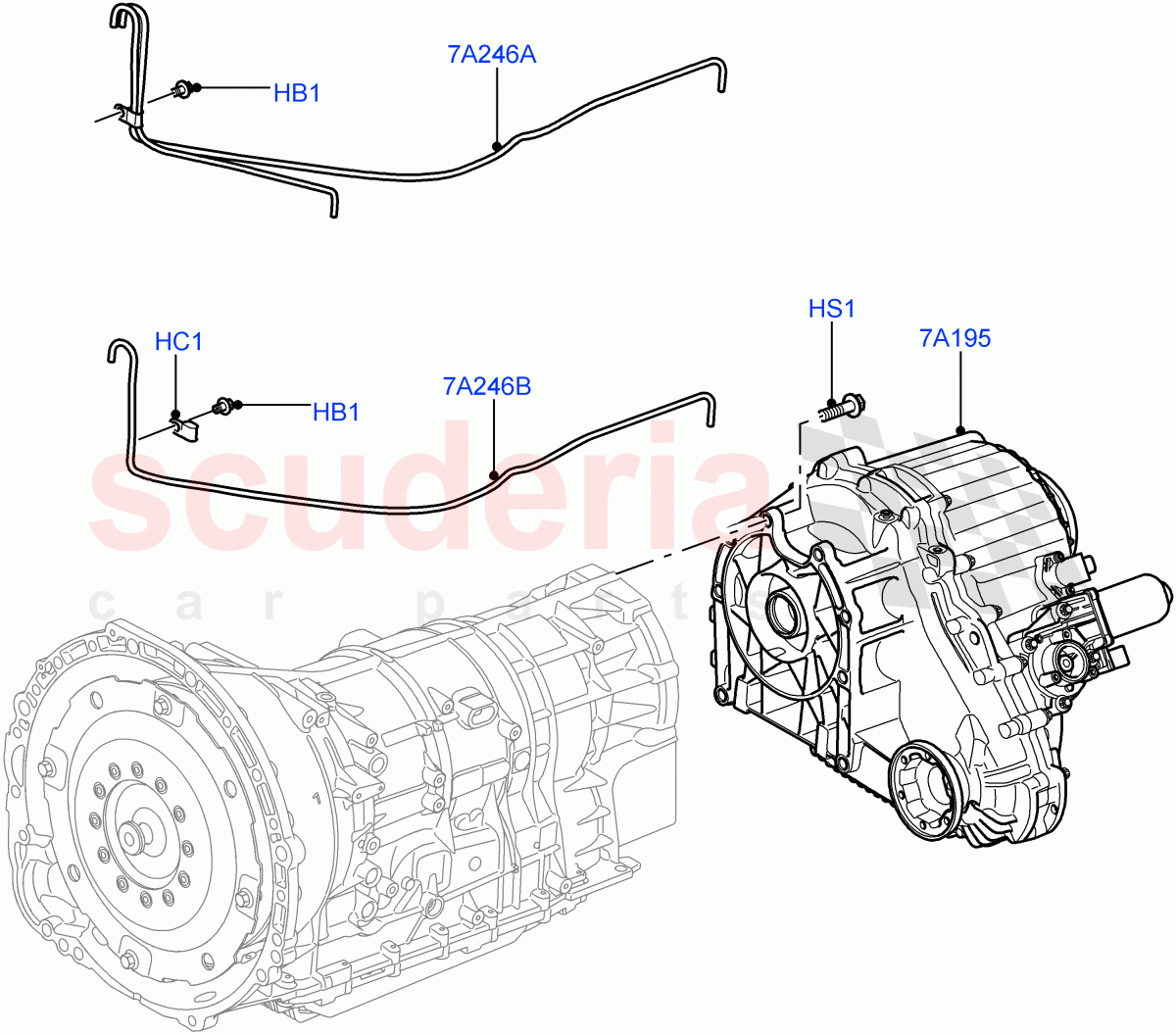 Transfer Drive Case(8 Speed Auto Trans ZF 8HP70 HEV 4WD,With 2 Spd Trans Case With Ctl Trac,8 Speed Auto Trans ZF 8HP70 4WD,8 Speed Auto Trans ZF 8HP45)((V)FROMDA000001,(V)TOGA999999) of Land Rover Land Rover Range Rover (2012-2021) [3.0 DOHC GDI SC V6 Petrol]