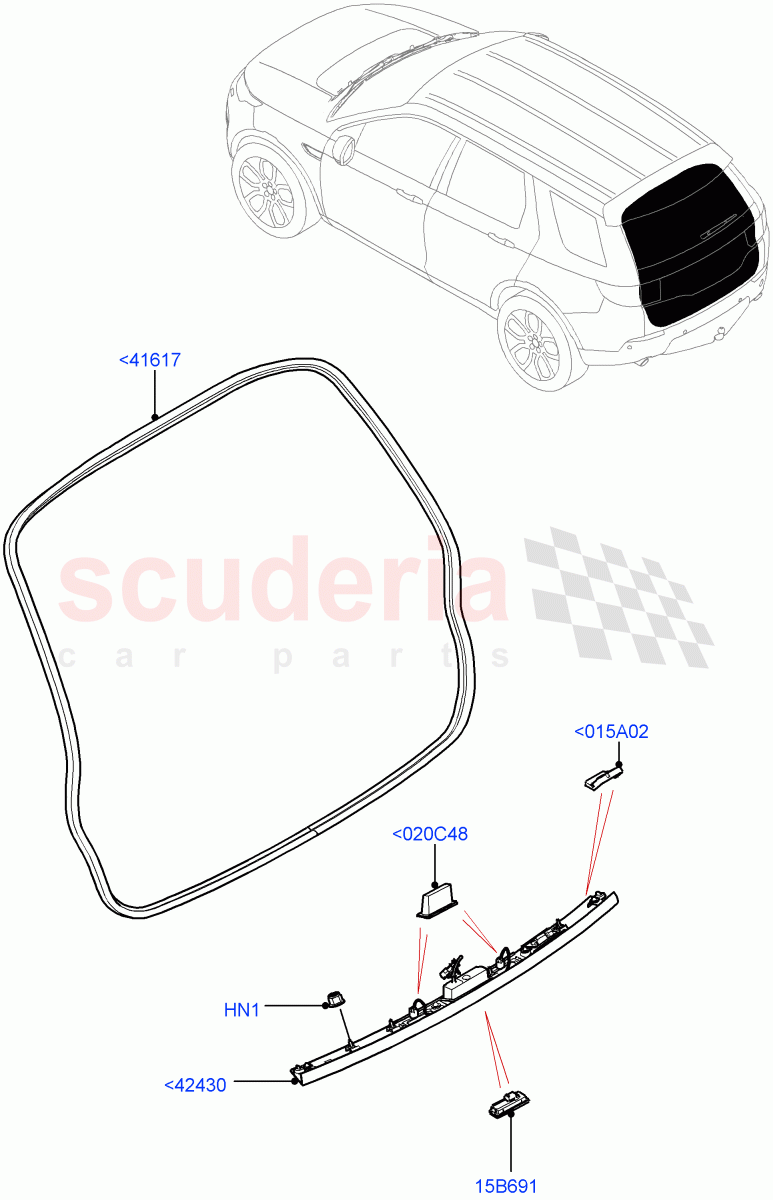 Luggage Compartment Door(Weatherstrips And Seals)(Itatiaia (Brazil))((V)FROMGT000001) of Land Rover Land Rover Discovery Sport (2015+) [2.0 Turbo Diesel AJ21D4]