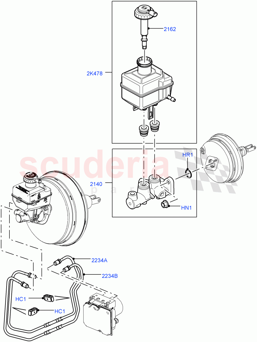 Master Cylinder - Brake System ((V) FROMAA000001) of Land Rover Land Rover Range Rover (2010-2012) [3.6 V8 32V DOHC EFI Diesel]