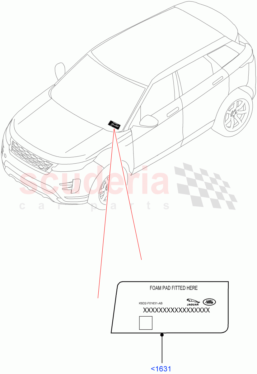 Labels(Windscreen)(Halewood (UK)) of Land Rover Land Rover Range Rover Evoque (2019+) [2.0 Turbo Petrol AJ200P]