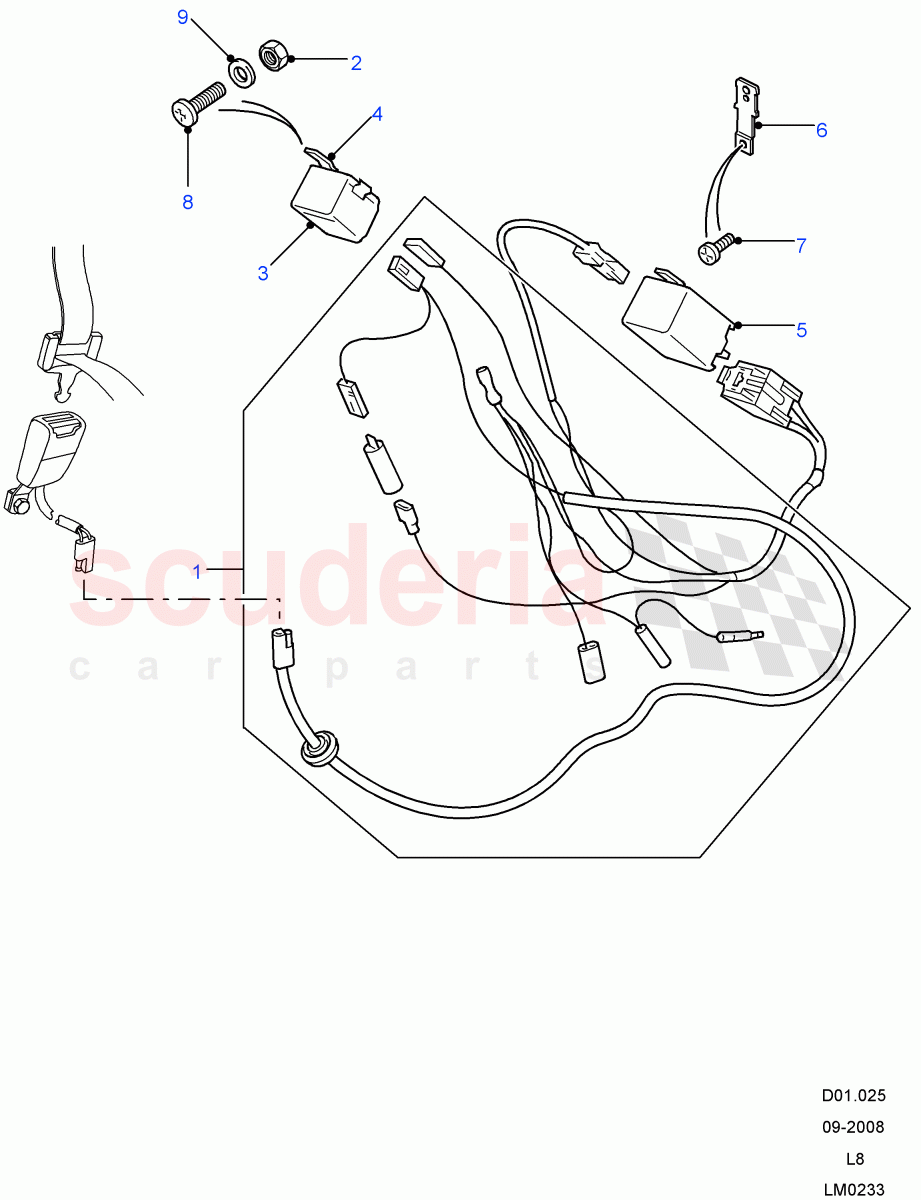 Overspeed Audible Warning (With Seat Belt Warning Buzzer/Lamp) ((V) FROM7A000001) of Land Rover Land Rover Defender (2007-2016)