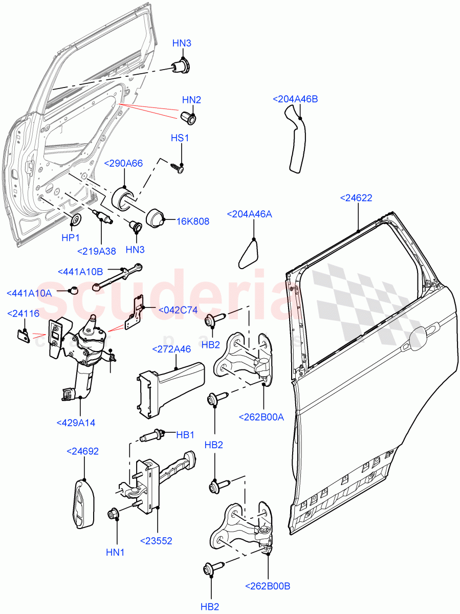 Rear Doors, Hinges & Weatherstrips (Door And Fixings) of Land Rover Land Rover Range Rover (2012-2021) [2.0 Turbo Petrol AJ200P]
