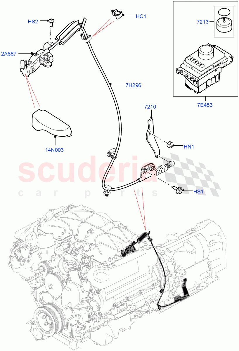 Gear Change-Automatic Transmission(5.0L P AJ133 DOHC CDA S/C Enhanced,8 Speed Auto Trans ZF 8HP70 4WD)((V)FROMKA000001) of Land Rover Land Rover Range Rover Velar (2017+) [2.0 Turbo Petrol AJ200P]