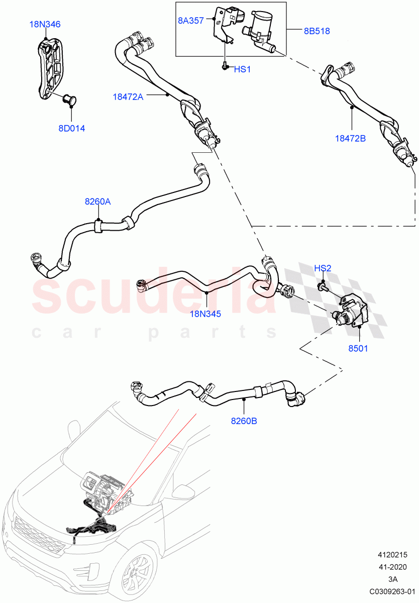 Heater Hoses(1.5L AJ20P3 Petrol High,Halewood (UK))((V)FROMMH000001) of Land Rover Land Rover Discovery Sport (2015+) [2.0 Turbo Diesel AJ21D4]