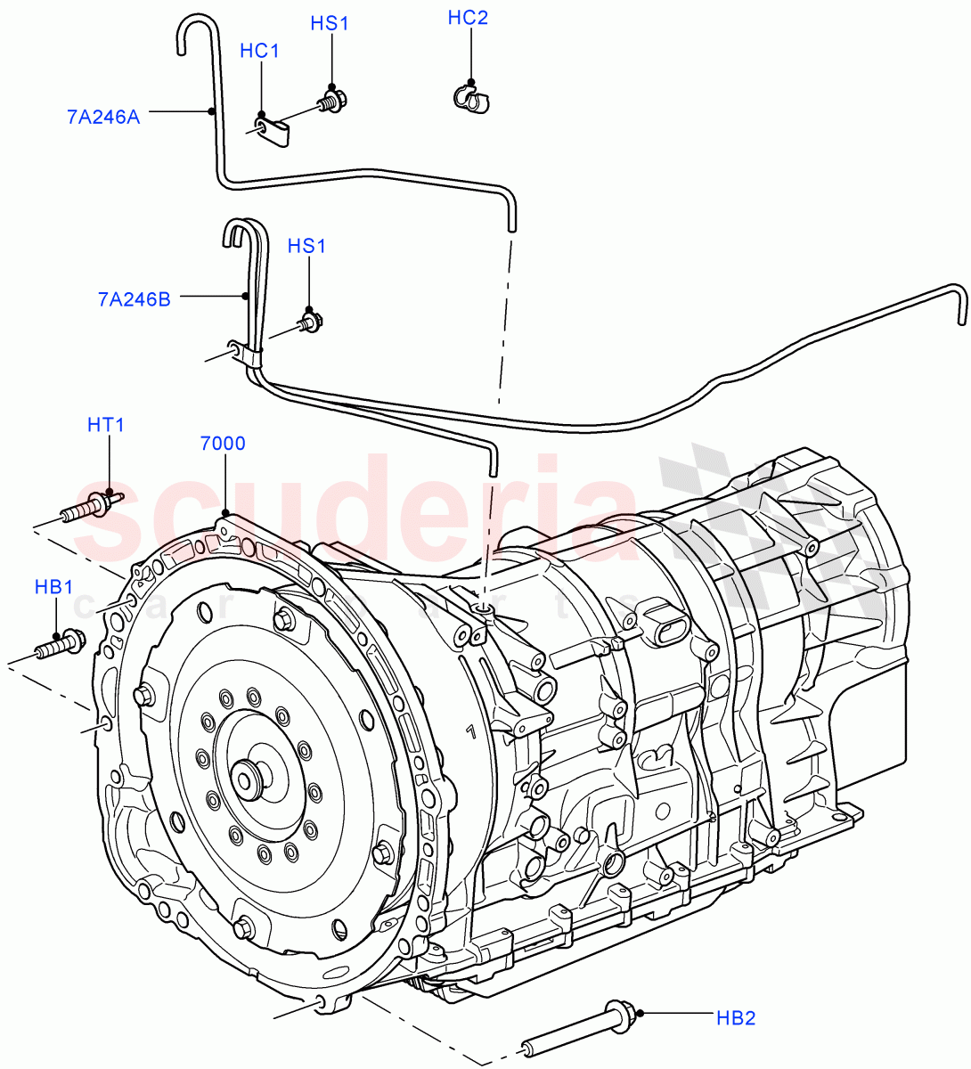 Auto Trans Assy & Speedometer Drive (3.6L V8 32V DOHC EFi Diesel Lion, 6 Speed Auto ZF 6HP26 Steptronic, Cologne V6 4.0 EFI (SOHC), Lion Diesel 2.7 V6 (140KW)) ((V) FROMAA000001) of Land Rover Land Rover Range Rover Sport (2010-2013) [3.0 Diesel 24V DOHC TC]