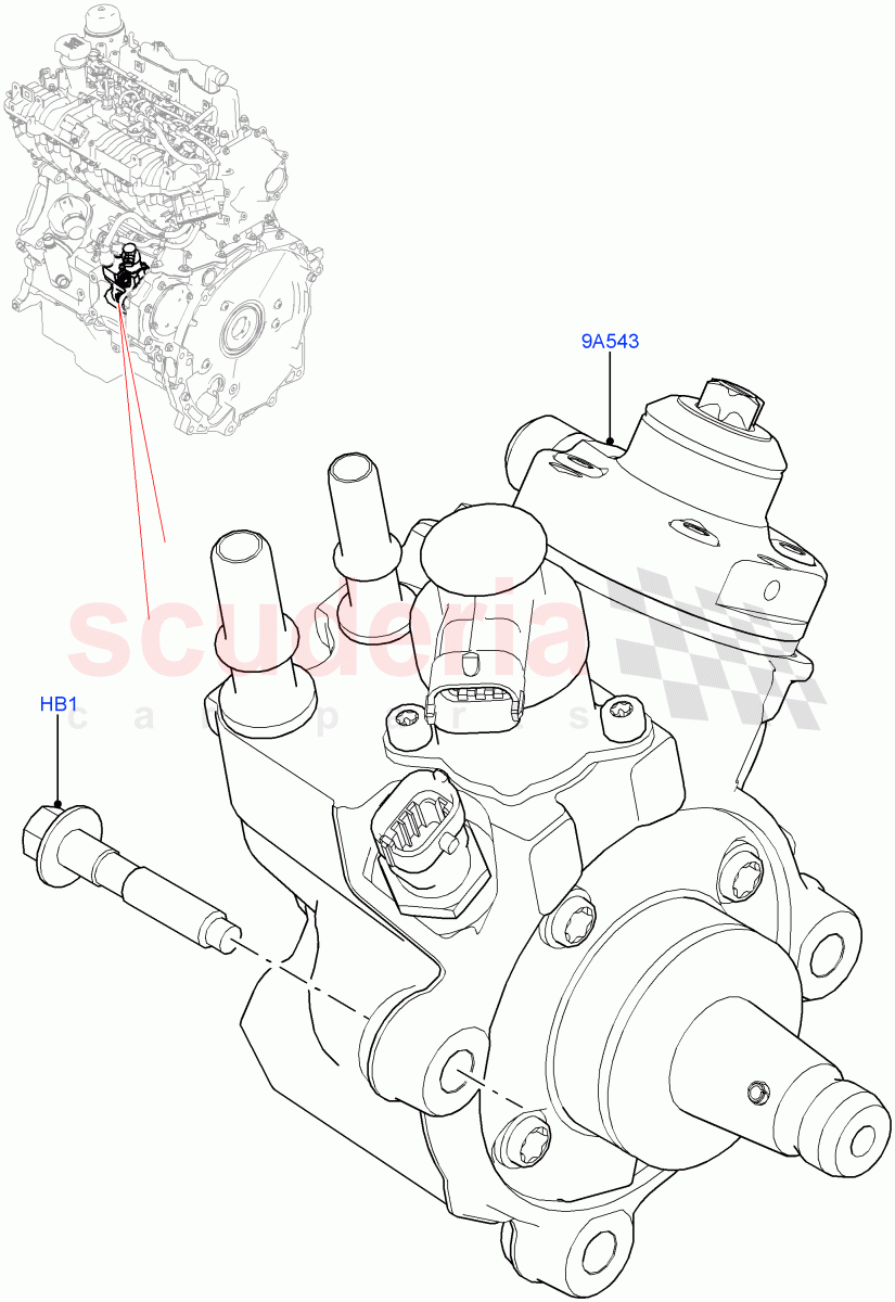 Fuel Injection Pump - Diesel(2.0L I4 DSL MID DOHC AJ200,Itatiaia (Brazil),2.0L I4 DSL HIGH DOHC AJ200)((V)FROMGT000001) of Land Rover Land Rover Discovery Sport (2015+) [2.0 Turbo Diesel]