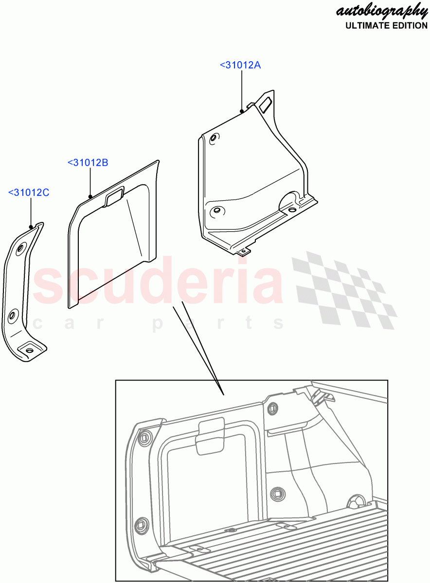 Side Trim(Luggage Compartment)(Autobiography Ultimate Edition)((V)FROMBA344356) of Land Rover Land Rover Range Rover (2010-2012) [4.4 DOHC Diesel V8 DITC]