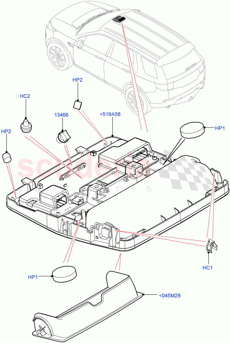 Console - Overhead(Itatiaia (Brazil))((V)FROMGT000001) of Land Rover Land Rover Discovery Sport (2015+) [2.2 Single Turbo Diesel]