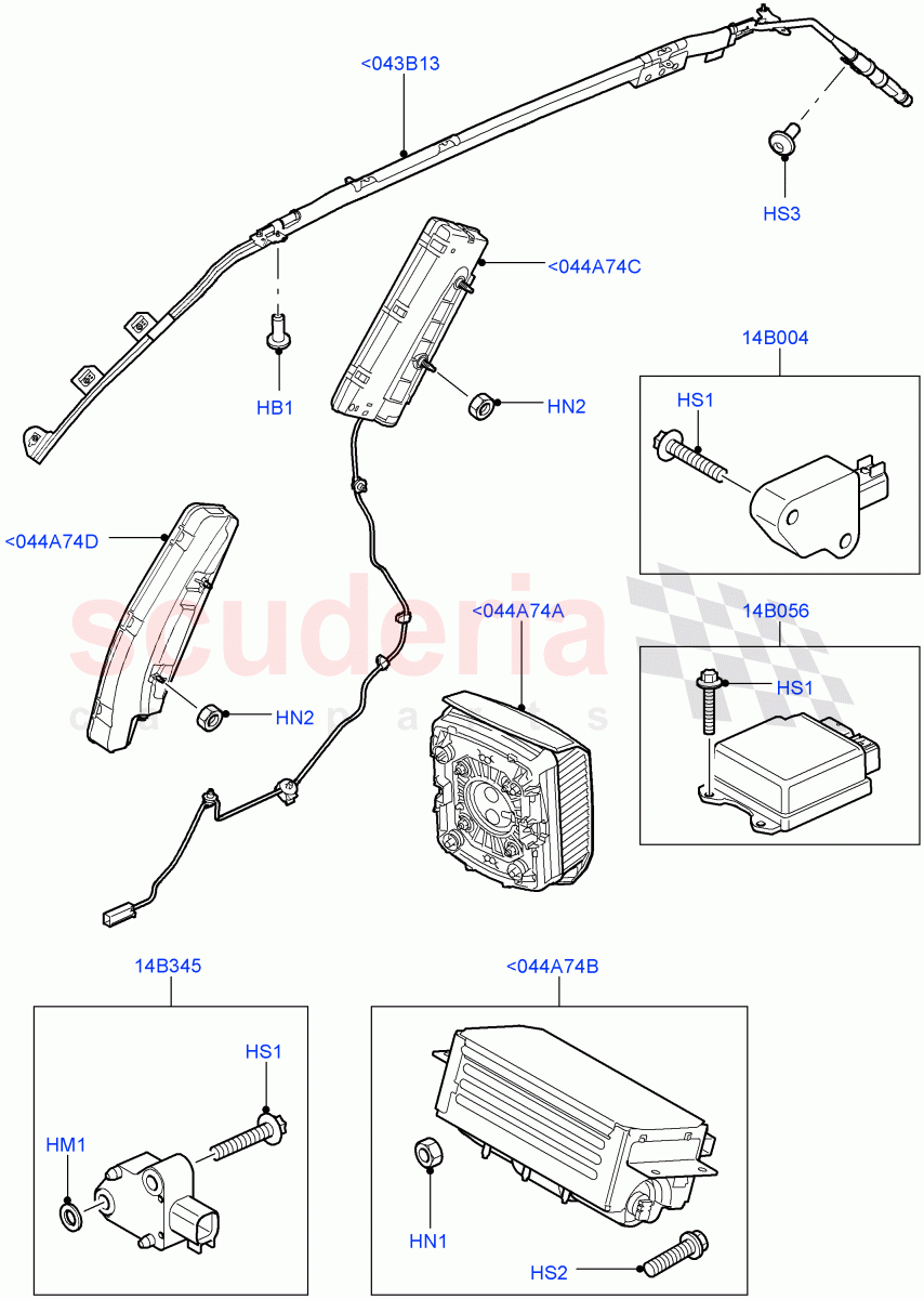 Airbag System ((V) TO9A999999) of Land Rover Land Rover Range Rover Sport (2005-2009) [4.2 Petrol V8 Supercharged]