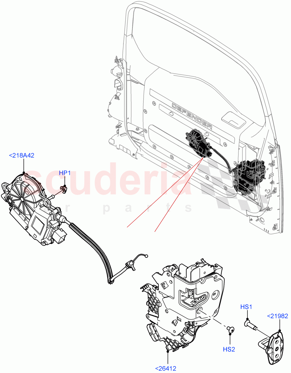 Luggage Compt/Tailgte Lock Controls of Land Rover Land Rover Defender (2020+) [2.0 Turbo Petrol AJ200P]