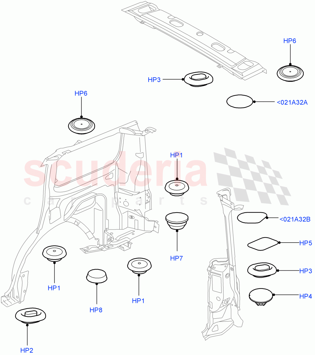 Plugs - Body (Rear) ((V) FROMAA000001) of Land Rover Land Rover Discovery 4 (2010-2016) [2.7 Diesel V6]