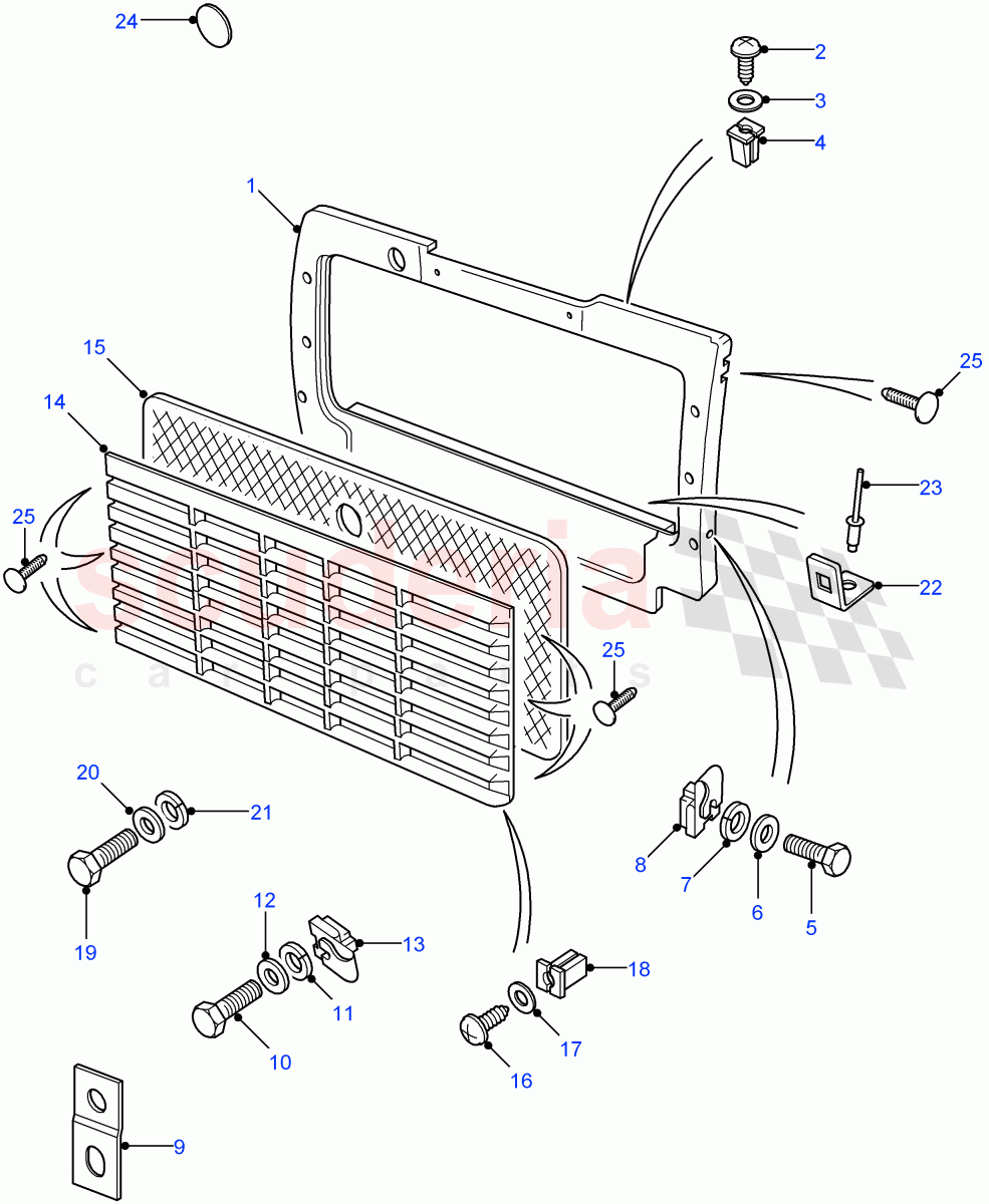 Radiator Grille ((V) FROM7A000001) of Land Rover Land Rover Defender (2007-2016)
