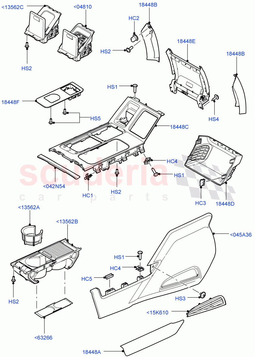 Console - Floor(External Components, For Carrier Assy)((V)FROMAA000001) of Land Rover Land Rover Range Rover (2010-2012) [3.6 V8 32V DOHC EFI Diesel]