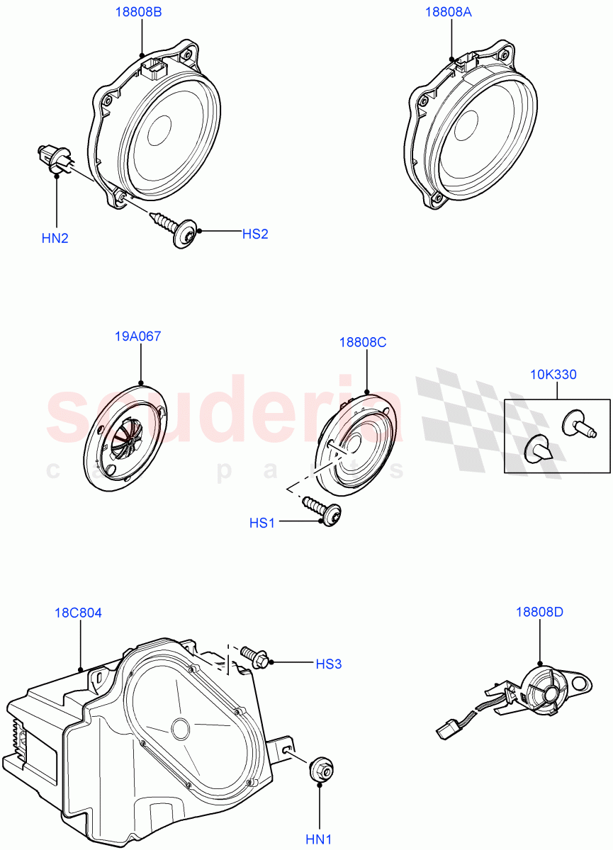 Speakers(Less Armoured,With Premium Sound System)((V)FROMAA000001) of Land Rover Land Rover Range Rover (2010-2012) [5.0 OHC SGDI NA V8 Petrol]