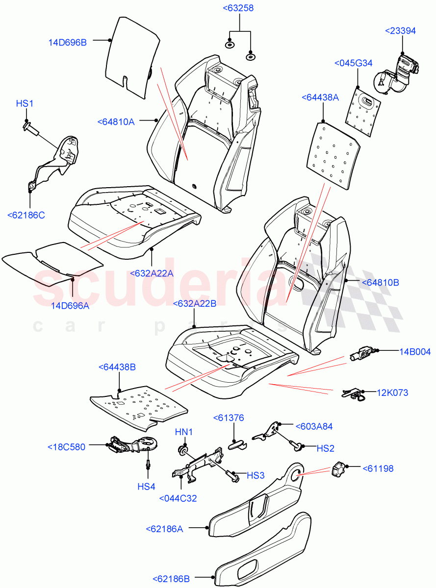 Front Seat Pads/Valances & Heating(Halewood (UK),Seat - Standard)((V)FROMGH000001) of Land Rover Land Rover Range Rover Evoque (2012-2018) [2.0 Turbo Petrol GTDI]