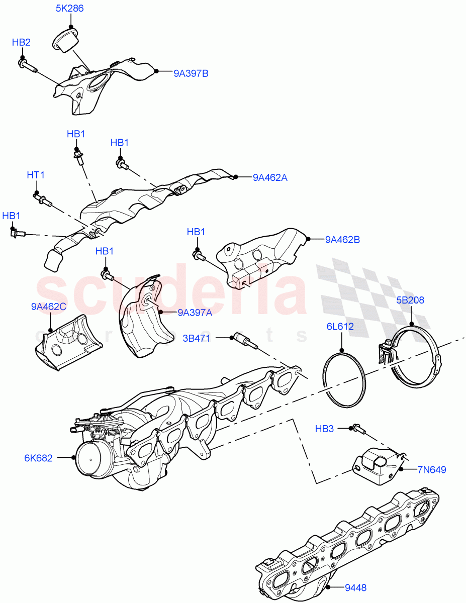 Turbocharger(Nitra Plant Build)(3.0L AJ20P6 Petrol High)((V)FROML2000001) of Land Rover Land Rover Defender (2020+) [3.0 I6 Turbo Petrol AJ20P6]