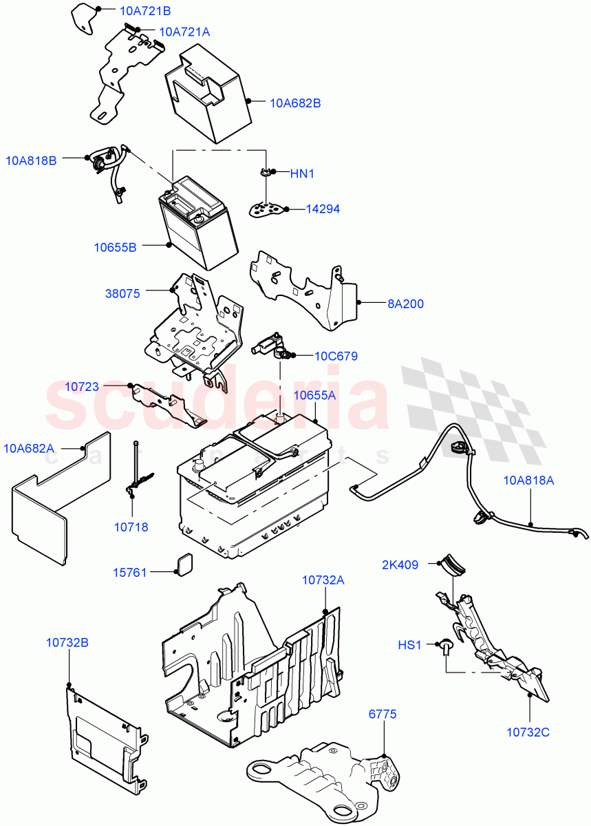 Battery And Mountings (Changsu (China)) of Land Rover Land Rover Range Rover Evoque (2019+) [2.0 Turbo Petrol AJ200P]