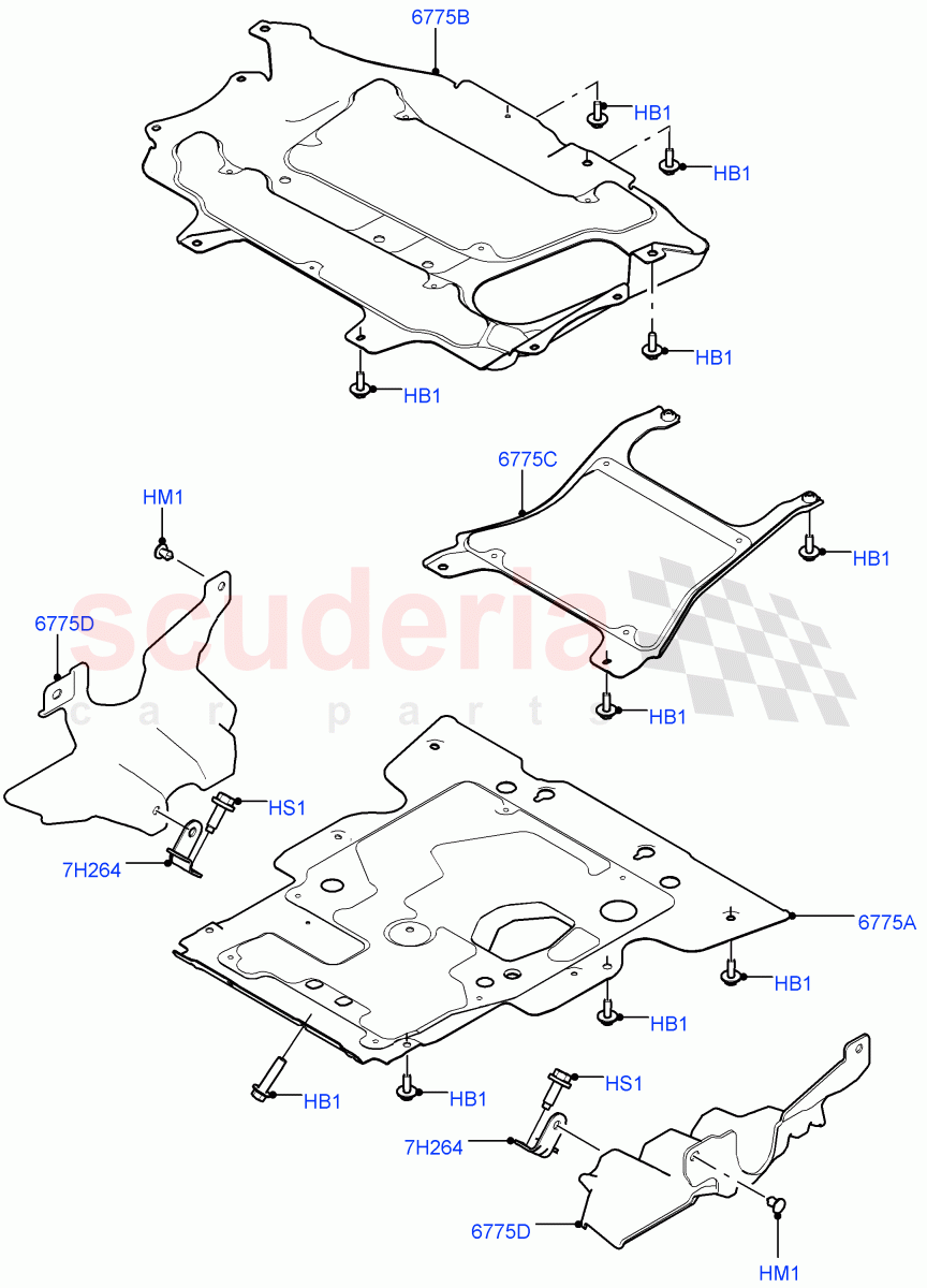 Splash And Heat Shields (Splash Shield) of Land Rover Land Rover Range Rover (2012-2021) [3.0 Diesel 24V DOHC TC]