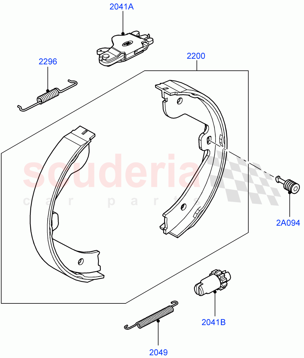 Parking Brake (Brake Shoes) ((V) FROMAA000001) of Land Rover Land Rover Range Rover (2010-2012) [5.0 OHC SGDI SC V8 Petrol]