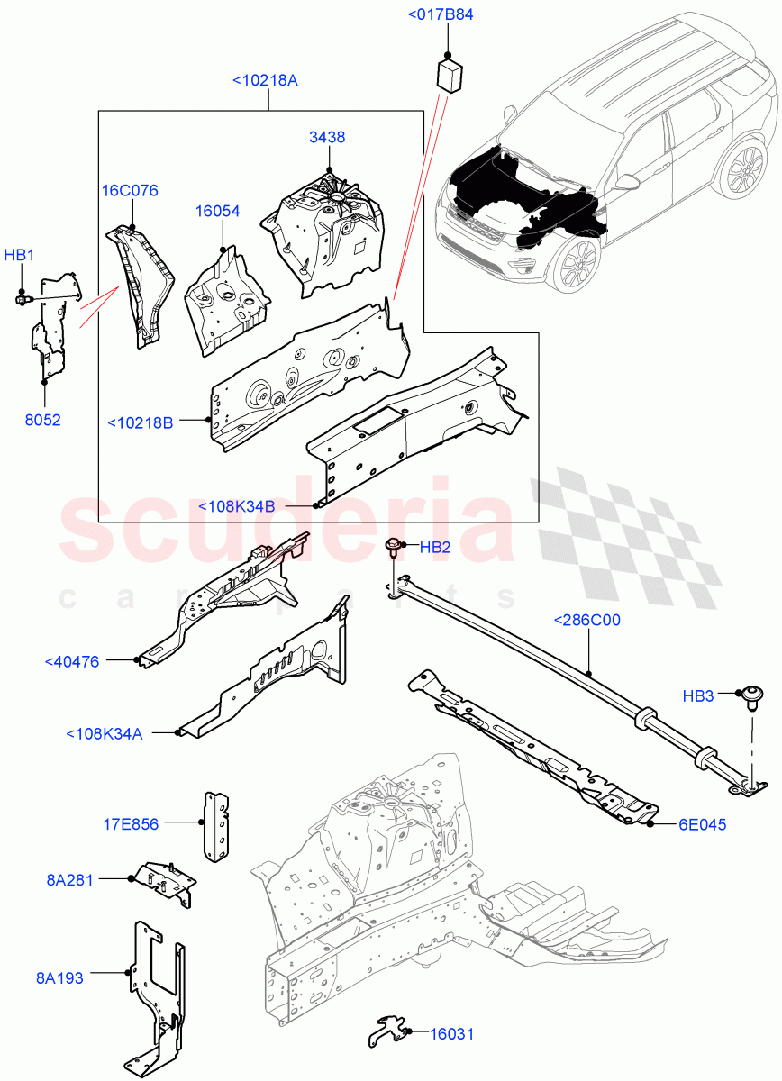 Front Panels, Aprons & Side Members(Aprons And Side Members)(Halewood (UK))((V)FROMLH000001) of Land Rover Land Rover Discovery Sport (2015+) [2.0 Turbo Diesel AJ21D4]