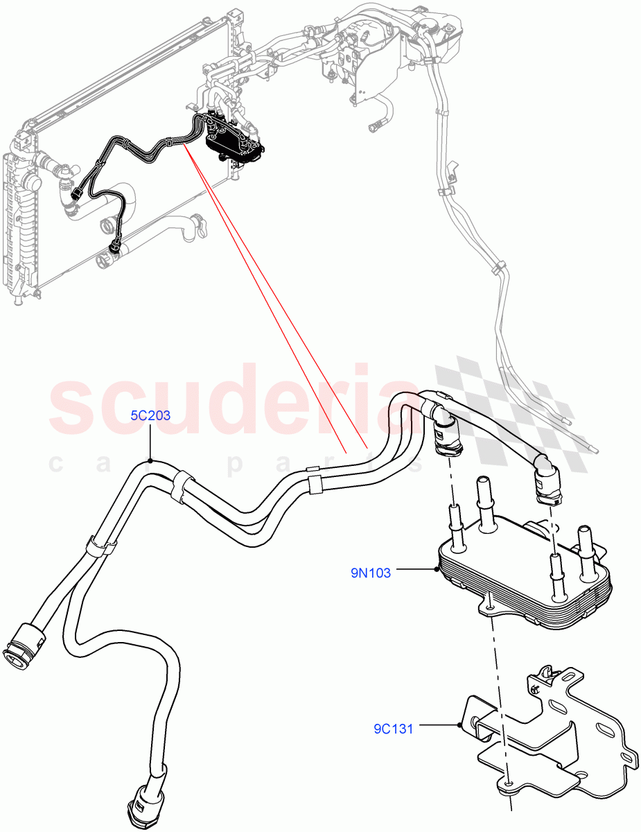 Fuel Cooler Assembly(2.0L I4 DSL MID DOHC AJ200,Itatiaia (Brazil),2.0L I4 DSL HIGH DOHC AJ200)((V)FROMGT000001) of Land Rover Land Rover Range Rover Evoque (2012-2018) [2.0 Turbo Diesel]